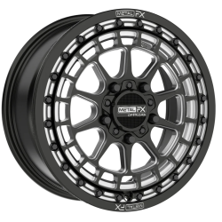 EFX MotoRavage 30x10-15 (8ply) Radial Tires on Metal FX Outlaw Satin Black Contrast Cut Beadlock Wheels