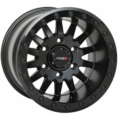 Frontline ACP 33x12-15 (10ply) Tires on System 3 Offroad SB-8 Matte Black (15x10) Beadlock Wheels Frontline ACP 33x12-15 (10ply) Tires on System 3 Offroad SB-8 Matte Black (15x10) Beadlock Wheels
