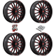 Fuel Off Road Arc Gloss Black Milled Red 22x7 Wheels/Rims (Full Set)