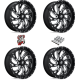 Fuel Off Road Kompressor Gloss Black Milled 18x7 Wheels/Rims (Full Set)