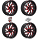 Fuel Off Road Kompressor Gloss Black with Red Tint 20x7 Wheels/Rims (Full Set)