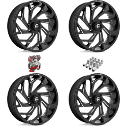 Fuel Off Road Reaction Gloss Black & Milled 18x7 Wheels/Rims (Full Set)
