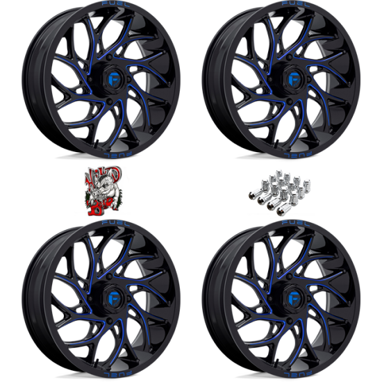 Fuel Off Road Runner Candy Blue 22x7 Wheels/Rims (Full Set)