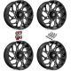 Fuel Off Road Runner Gloss Black & Milled 18x7 Wheels/Rims (Full Set)
