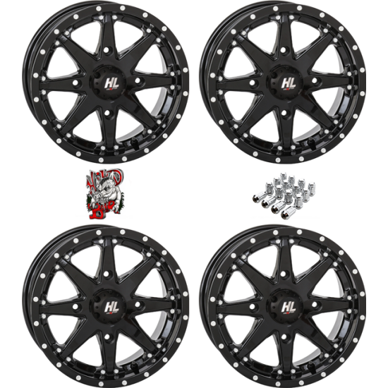 High Lifter HL10 Gloss Black 15x7 Wheels/Rims (Full Set)