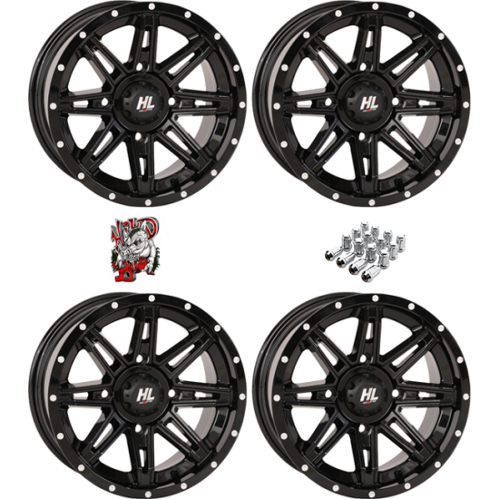 High Lifter HL22 Gloss Black 14x7 Wheels/Rims (Full Set)