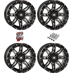 High Lifter HL22 Gloss Black & Machined 14x7 Wheels/Rims (Full Set)