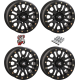 High Lifter HL23 Matte Black 14x7 Beadlock Wheels/Rims (Full Set)
