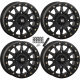 High Lifter HLA1 Matte Black 14x7 Beadlock Wheels/Rims (Full Set)