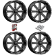MSA M34 Flash Gloss Black Milled 22x7 Wheels/Rims (Full Set)