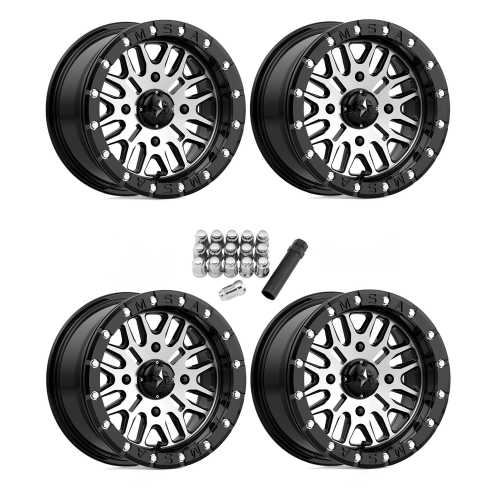 MSA M37 Brute Machined 14x7 Beadlock Wheels/Rims (Full Set)