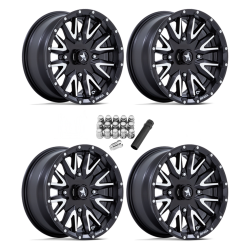 MSA M49 Creed Matte Black and Machined 14x7 Wheels/Rims (Full Set)