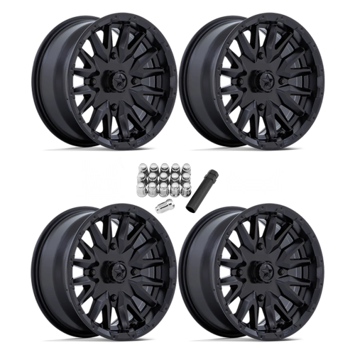 MSA M49 Creed Matte Black 14x7 Wheels/Rims (Full Set)