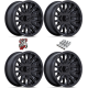 MSA M49 Creed Matte Black 16x7 Wheels/Rims (Full Set)