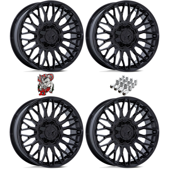 MSA M50 Clubber Gloss Black 20x7 Wheels/Rims (Full Set)