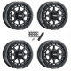 Metal FX Outlaw Satin Black 15x6 Beadlock Wheels/Rims (Full Set)