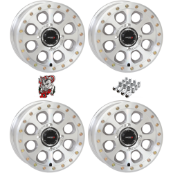 System 3 Offroad SB-7 Gloss Machined 15x7 Beadlock Wheels/Rims (Full Set)