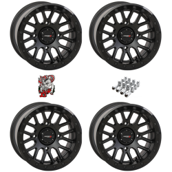 System 3 Offroad SB-9 Matte Black 15x9 Beadlock Wheels/Rims (Full Set)