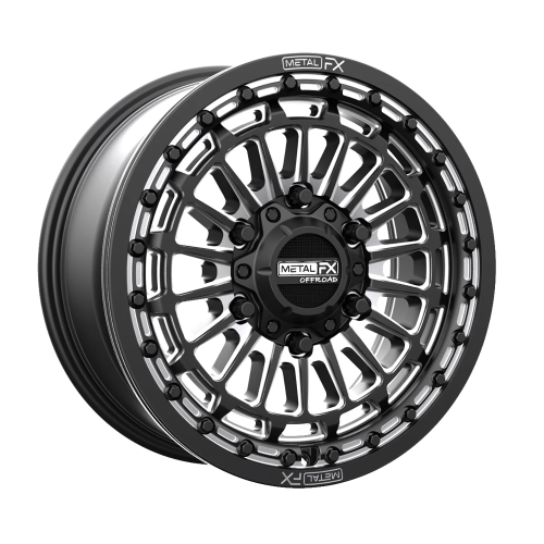 Metal FX Delta Satin Black Contrast 15x7 Beadlock Wheels/Rims (Full Set)