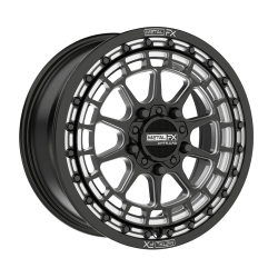 Metal FX Outlaw R Satin Black Contrast Cut 15x7 Beadlock Wheels/Rims (Full Set)