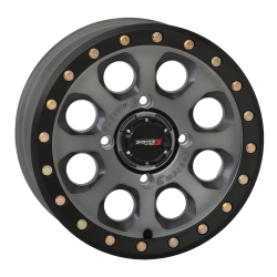 Assassinator Mud Tires 28x8-14 on SB-7 Matte Titanium Beadlock Wheels
