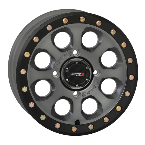 Assassinator Mud Tires 28x8-14 on SB-7 Matte Titanium Beadlock Wheels