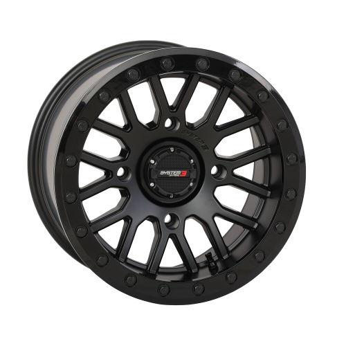 System 3 XT400W 33x12-15 Tires on SB-9 Matte Black (15x9) Beadlock Wheels