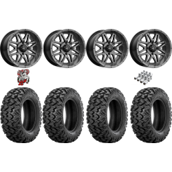 Sedona Rip Saw RT (2) 27x9x14 (2) 27x11x14 Tires on MSA M26 Vibe Dark Tint Wheels