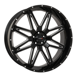 System 3 Off-Road ST-7 Gloss Black and Milled 24x9 Wheel/Rim