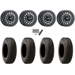 BFGoodrich Mud-Terrain KM3 30x10-15 (8ply) Radial Tires on Metal FX Hitman R Satin Black Beadlock Wheels