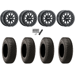 BFGoodrich Mud-Terrain KM3 30x10-15 (8ply) Radial Tires on Metal FX Outlaw Satin Black Beadlock Wheels