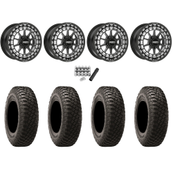 BFGoodrich Mud-Terrain KM3 30x10-15 (8ply) Radial Tires on Metal FX Outlaw Satin Black Contrast Cut Beadlock Wheels