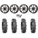 BKT AT 171 35x9-20 Tires on HL4 Gloss Black Machined Wheels