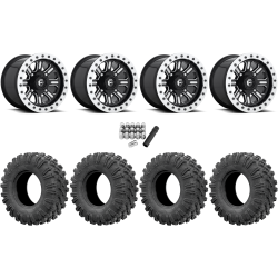 EFX MotoRavage 30x10-15 (8ply) Radial Tires on Fuel Hardline Gloss Black Milled Beadlock Wheels