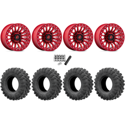 EFX MotoRavage 30x10-15 (8ply) Radial Tires on Fuel Rincon Candy Red Beadlock Wheels