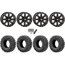 EFX MotoRavage 30x10-15 (8ply) Radial Tires on High Lifter HL9 Matte Black Beadlock Wheels