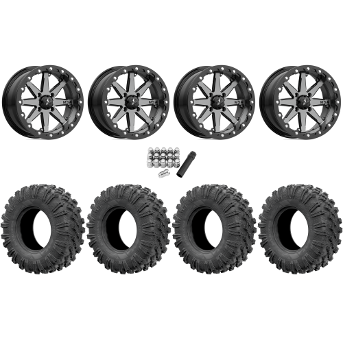 EFX MotoRavage 30x10-15 (8ply) Radial Tires on MSA M21 Lok Gunmetal Beadlock Wheels