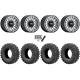 EFX MotoRavage 30x10-15 (8ply) Radial Tires on Metal FX Delta Satin Black Contrast Cut Beadlock Wheels