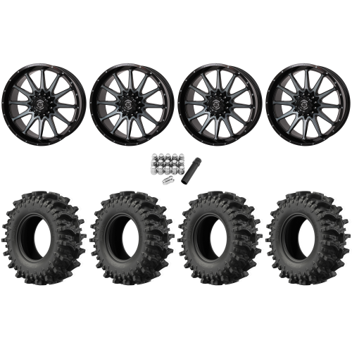 EFX MotoSlayer 33x9.5-20 Tires on Frontline 762 Gloss Dark Tint (20x8) Wheels