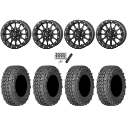 Gladiator X Comp ATR 32x10-15 (10ply) Radial Tires on Frontline 223 Matte Black Beadlock Wheels