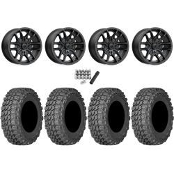 Gladiator X Comp ATR 35x10-15 (10ply) Radial Tires on MSA M43 Fang Titanium Tint Wheels