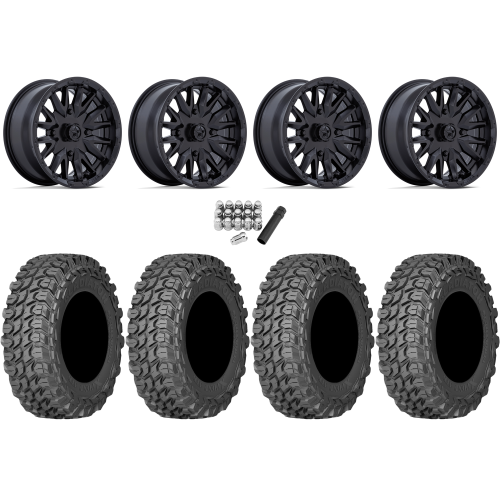 Gladiator X Comp ATR 35x10-15 (10ply) Radial Tires on MSA M49 Creed Matte Black Wheels