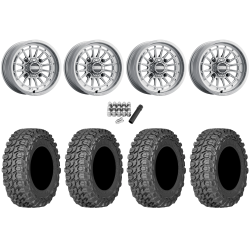 Gladiator X Comp ATR 35x10-15 (10ply) Radial Tires on Metal FX Delta Gunmetal Contrast Cut Wheels