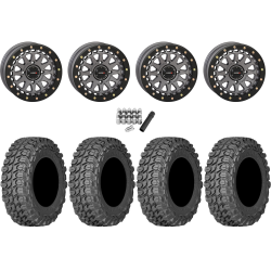 Gladiator X Comp ATR 35x10-15 (10ply) Radial Tires on System 3 SB-6 Gunmetal Grey Beadlock Wheels