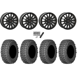 Gladiator X Comp ATR 35x10-15 (10ply) Radial Tires on System 3 SB-8 Matte Black Beadlock Wheels