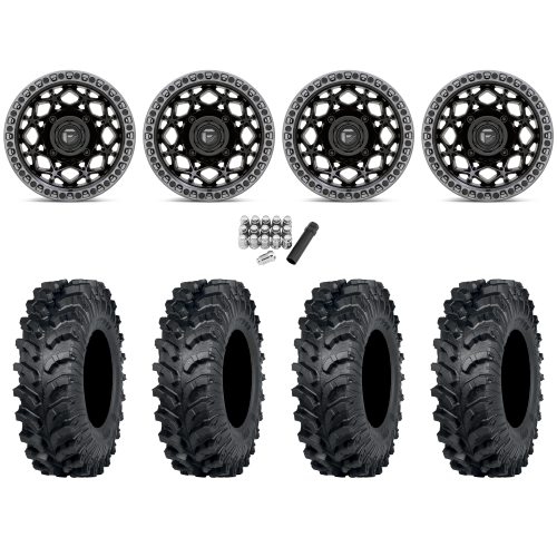 ITP MT911 34x10-15 (8ply) Tires on Fuel Unit Matte Black Wheels