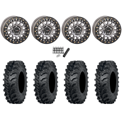 ITP MT911 34x10-15 (8ply) Tires on System 3 SB-6 Gunmetal Grey Beadlock Wheels