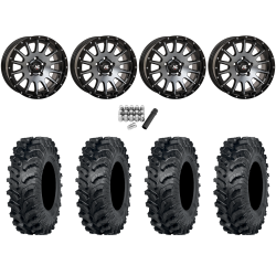 ITP MT911 34x10-15 (8ply) Tires on High Lifter HL25 Dark Tint Grey Wheels