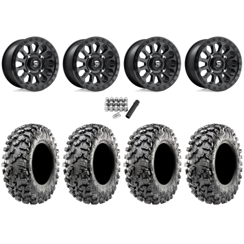 Maxxis Carnivore RT 30x10-15 (8ply) Radial Tires on Fuel Vector Matte Black Wheels