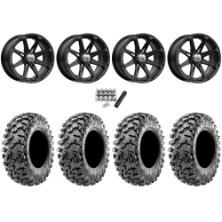 Maxxis Carnivore RT 30x10-14 (8ply) Radial Tires on MSA M12 Diesel Gloss Black Wheels